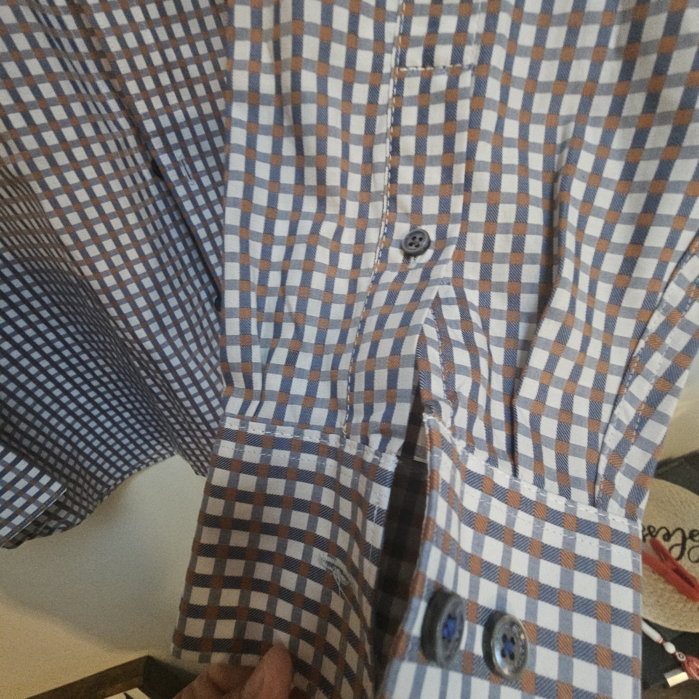 Bugatchi Men's Blue, Orange Patterned Long Sleeve… - image 6